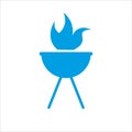 brazier with fire icon vector illustration